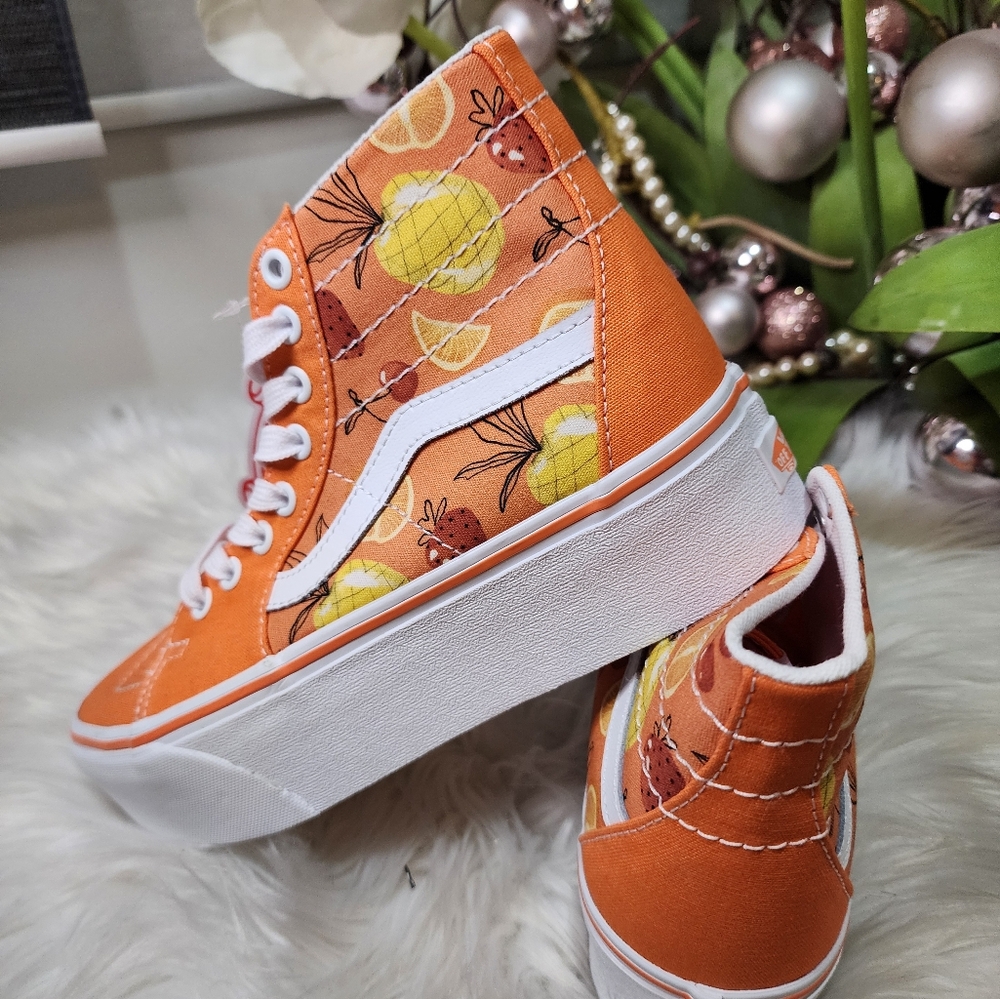 VANS SK8 High Taper Stackform Shoes Womens Platform Orange SneakersSize7.5 new - Picture 3 of 5